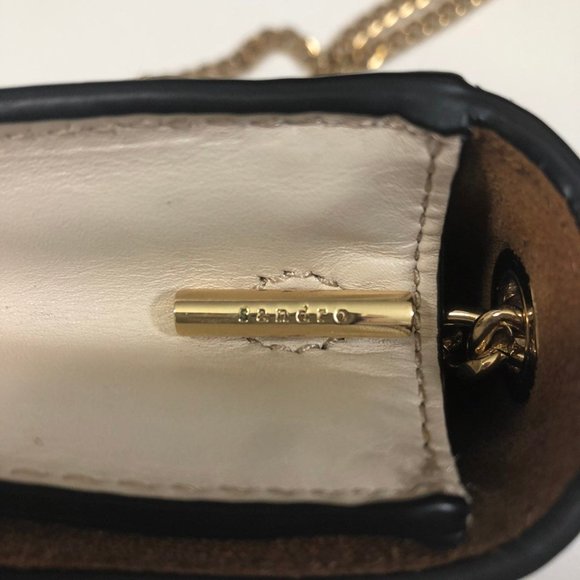 Sandro Lou Mini Crossbody Bag Leather Colorblock - Picture 10 of 11